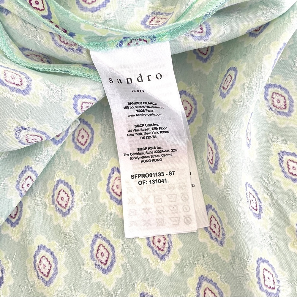 Sandro Jary Abstract-Print Mini Dress with Braided Belt - Picture 14 of 15